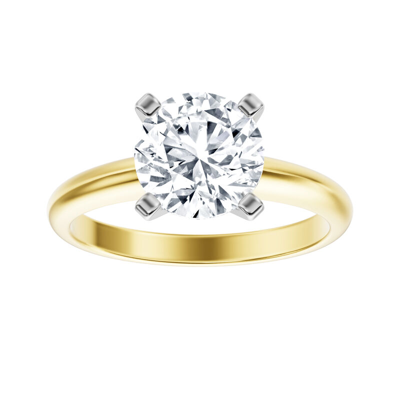 Round Lab Grown Diamond 4ct Solitaire Engagement Ring in 14k Yellow Gold image number null