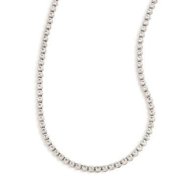 Lab Grown 17" 5ctw. Diamond Tennis Necklace in 14k White Gold