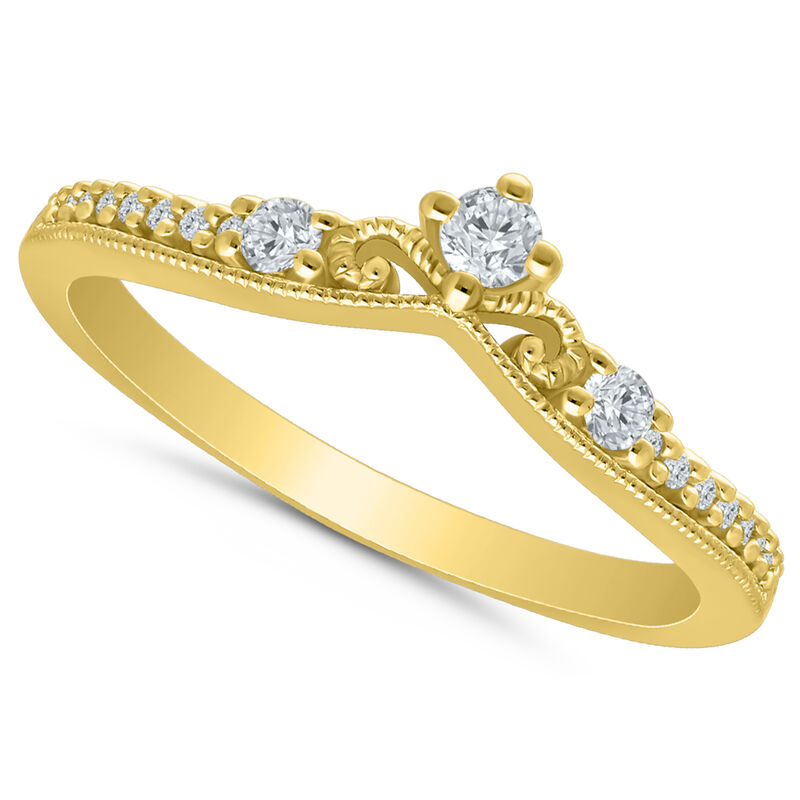 Diamond 1/7ctw. Contour & 14k Yellow Gold Anniversary Ring image number null