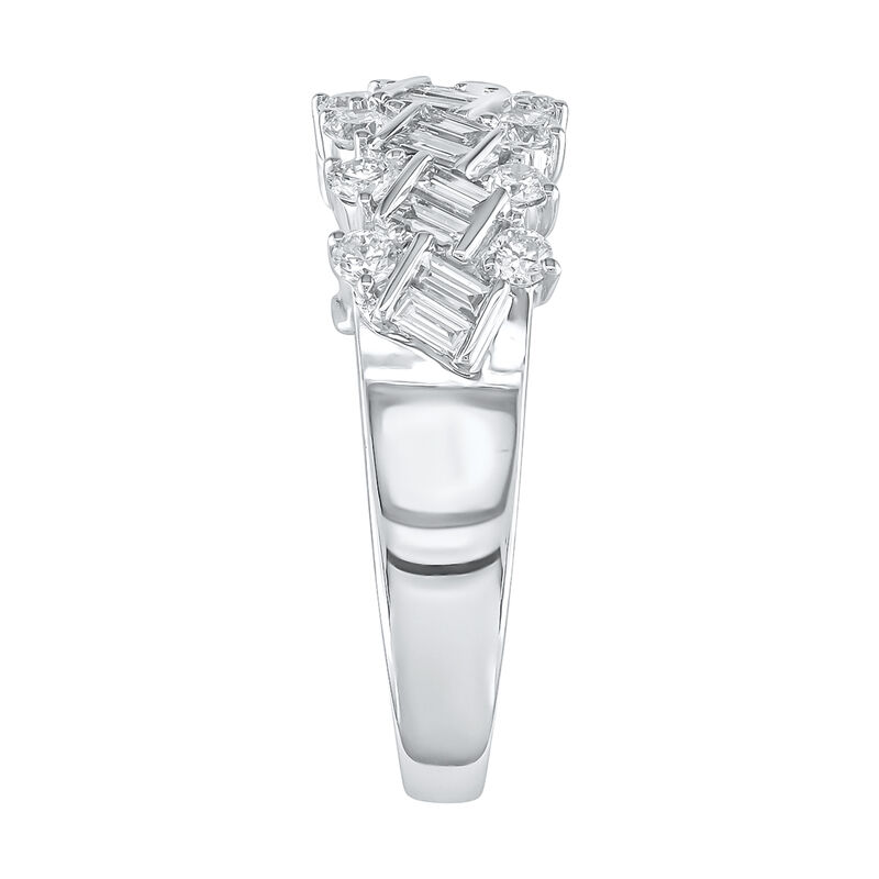 Diamond 1ctw. Baguette & 14k White Gold Anniversary Ring image number null