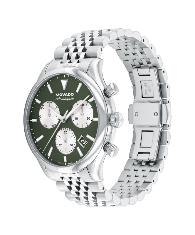 Movado Heritage Calendoplan Automatic Watch Cypress Green Dial 3650166 image number null