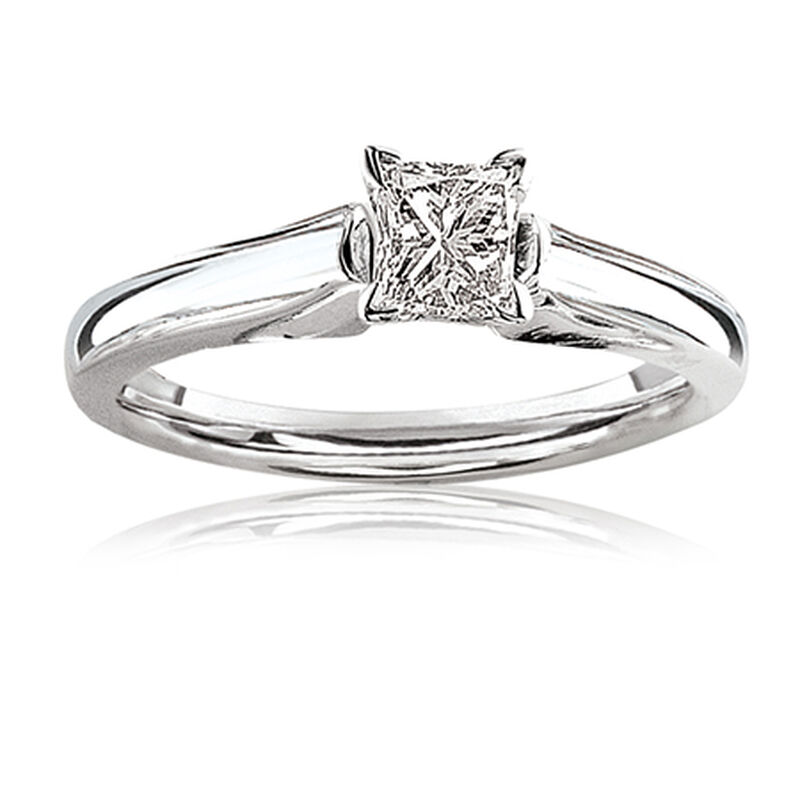 Diamond Princess-Cut ½ct. Top Classic Solitaire Engagement Ring image number null