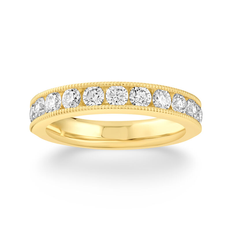 1ctw. Natural Diamond Milgrain Channel Anniversary Band in 14k Yellow Gold image number null
