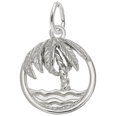 Palm Tree Charm in Sterling Silver