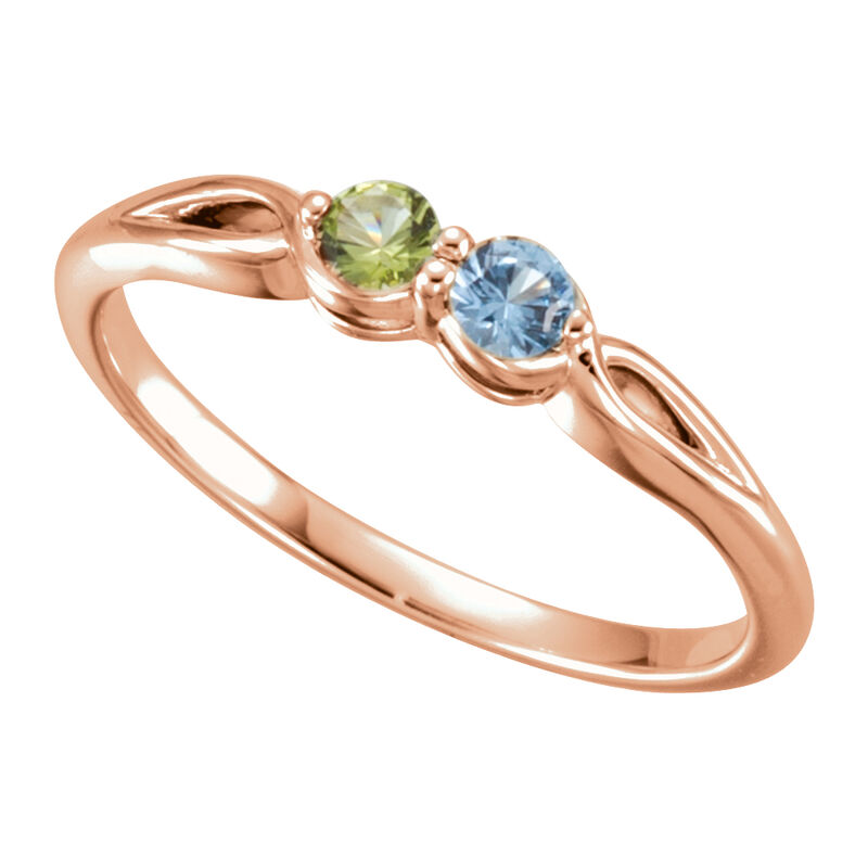 2-Stone Family Ring in 14k Rose Gold image number null