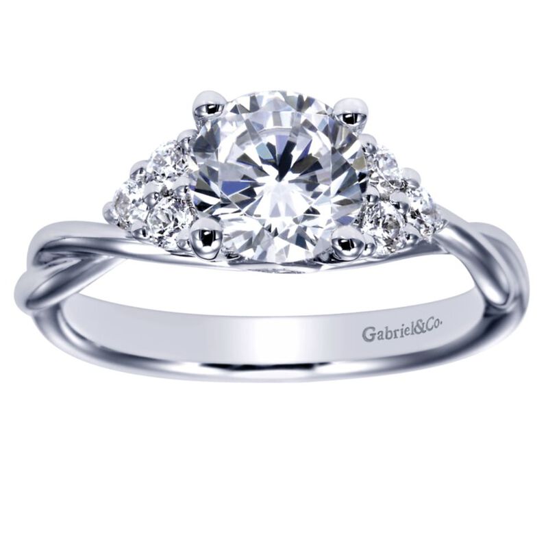 Gabriel & Co. 14k White Gold Round Twisted Semi-Mount ER8952W44JJ image number null