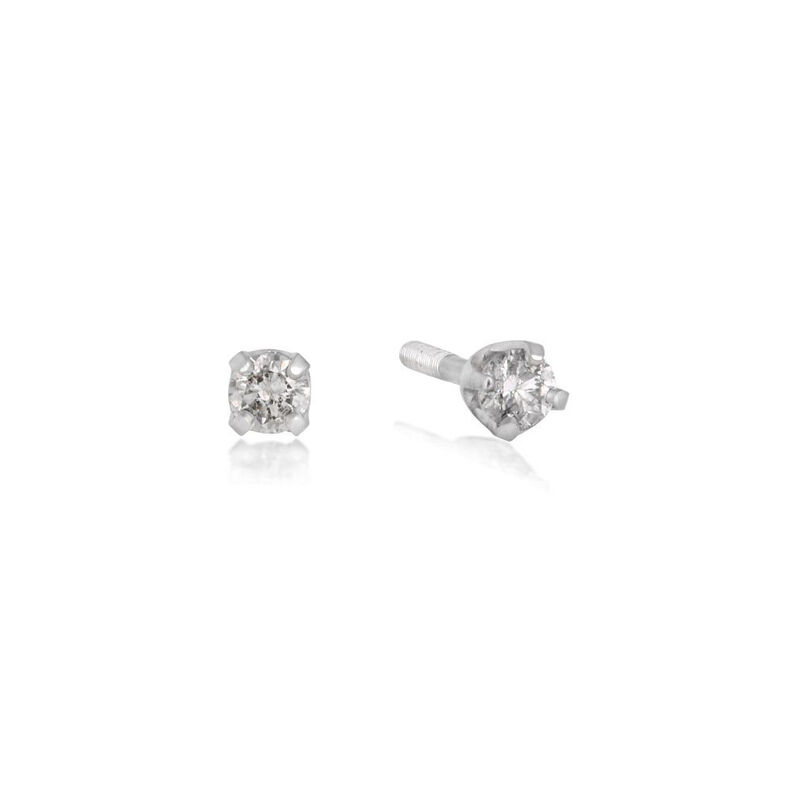 Infant Diamond Stud Earrings in 14k White Gold image number null