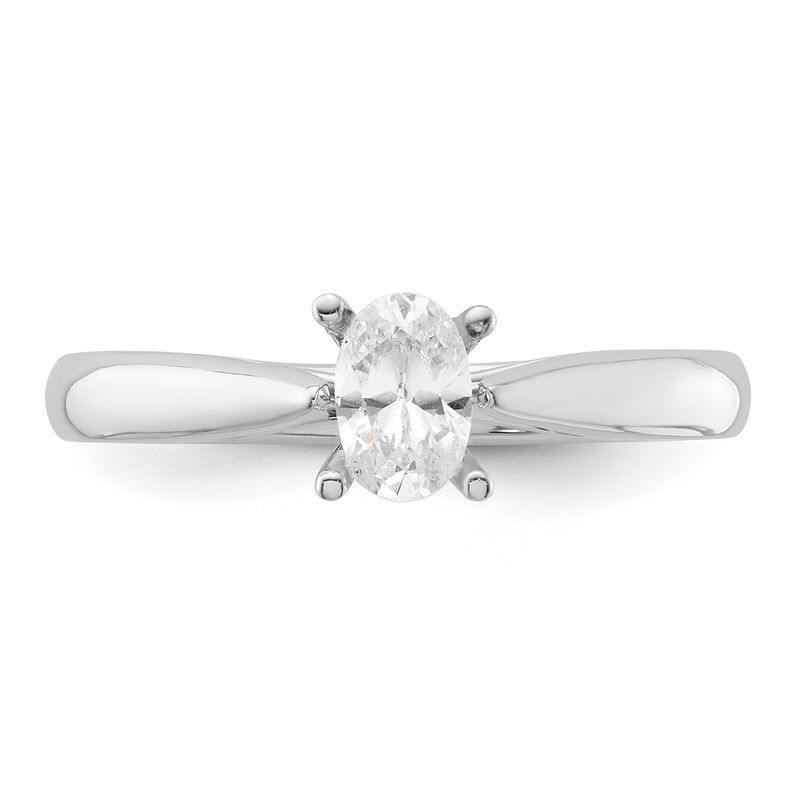 Oval-Cut 1/2ct. DEF VS SI Lab Grown Solitaire Engagement Ring in 14k White Gold image number null