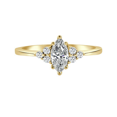 Molly. Marquise Lab Grown 3/4ctw. Diamond Engagement Ring in 14k Yellow Gold