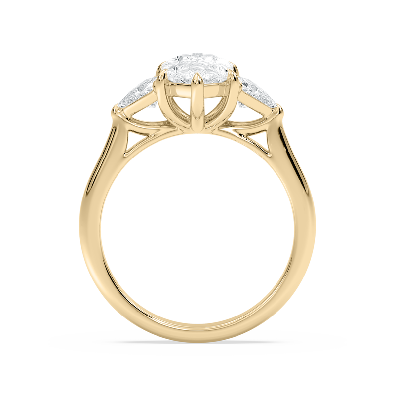 Duchess Marquise Lab Grown Diamond 2 3/4ctw. Three Stone Engagement Ring in 14k Yellow Gold image number null