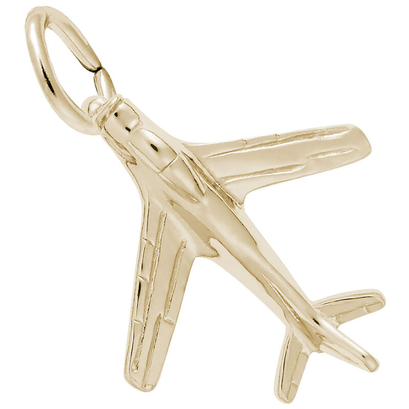 Airplane Charm in 14k Yellow Gold image number null