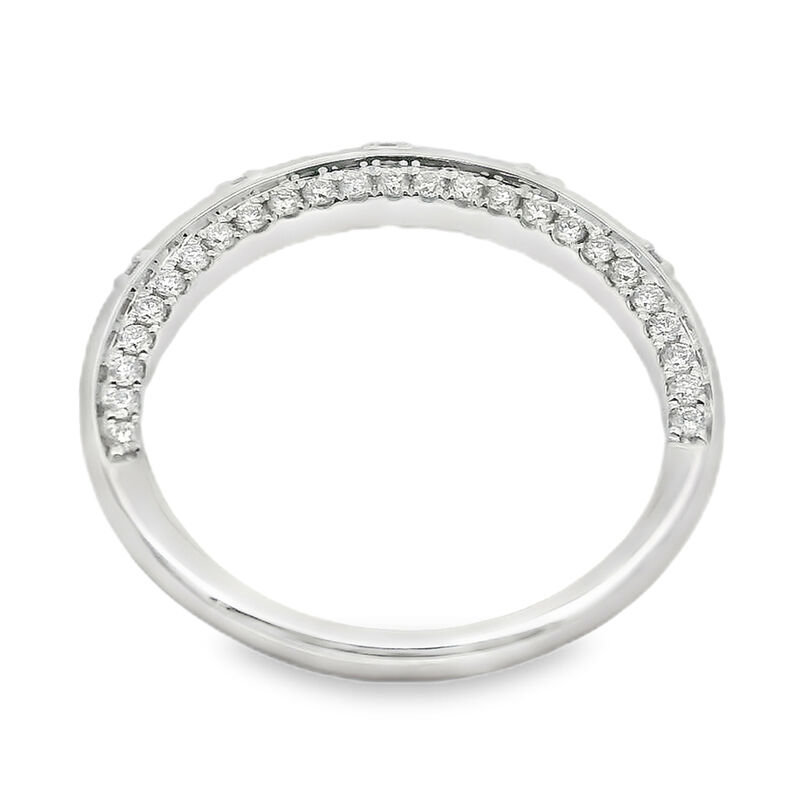 Round Diamond 2/5ctw. Knife Edge Side Accent Wedding Ring in 14k White Gold image number null
