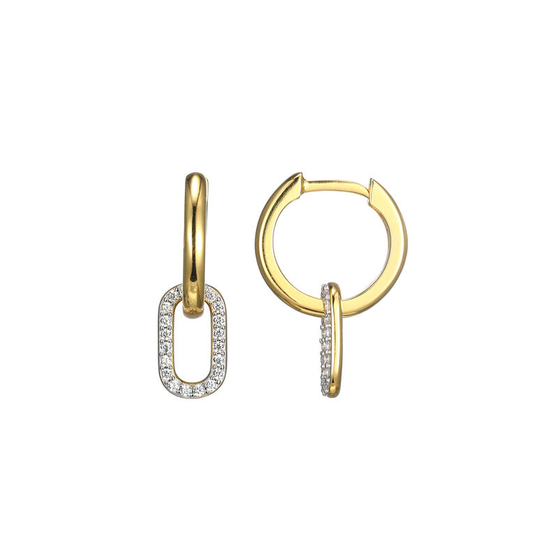 Lab Grown Diamond Hoop Earrings in Gold Plated Sterling Silver image number null