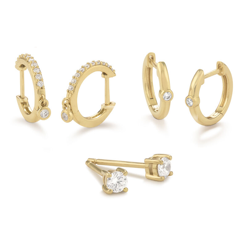 Lab Grown Diamond 1/2ctw. Trio Earring Box Set in Gold Vermeil image number null