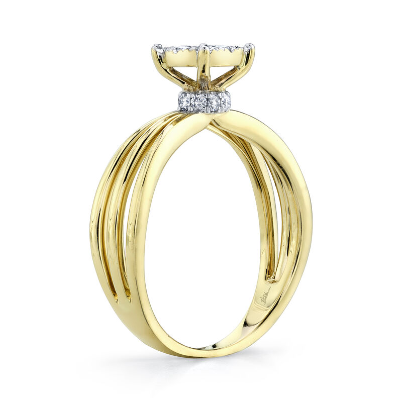 Shy Creation 1/4ctw. Diamond Composite Engagement Ring in 14k White & Yellow Gold image number null