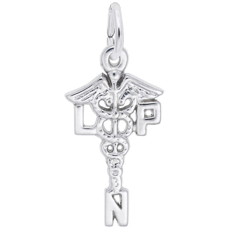 Licensed Practical Nurse Charm in 14k White Gold image number null