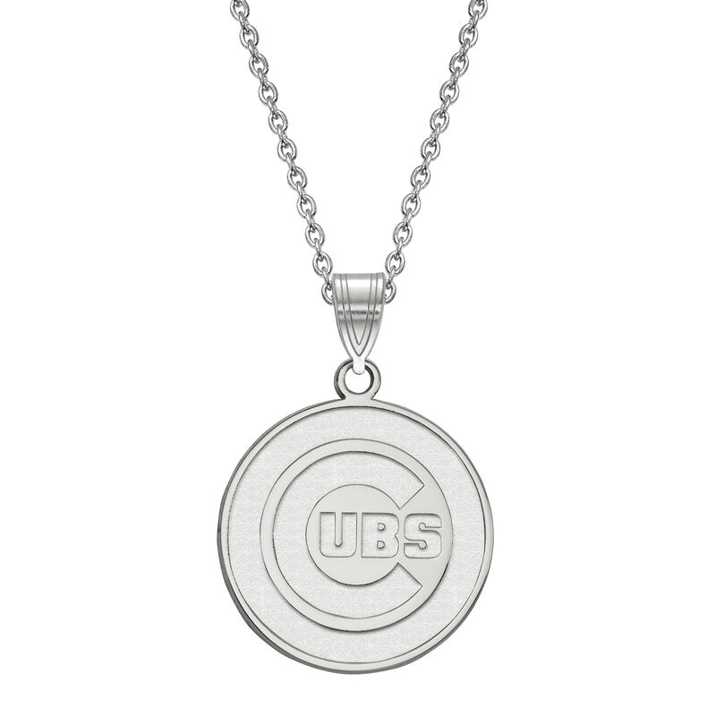 Chicago Cubs Large Pendant in Sterling Silver  image number null