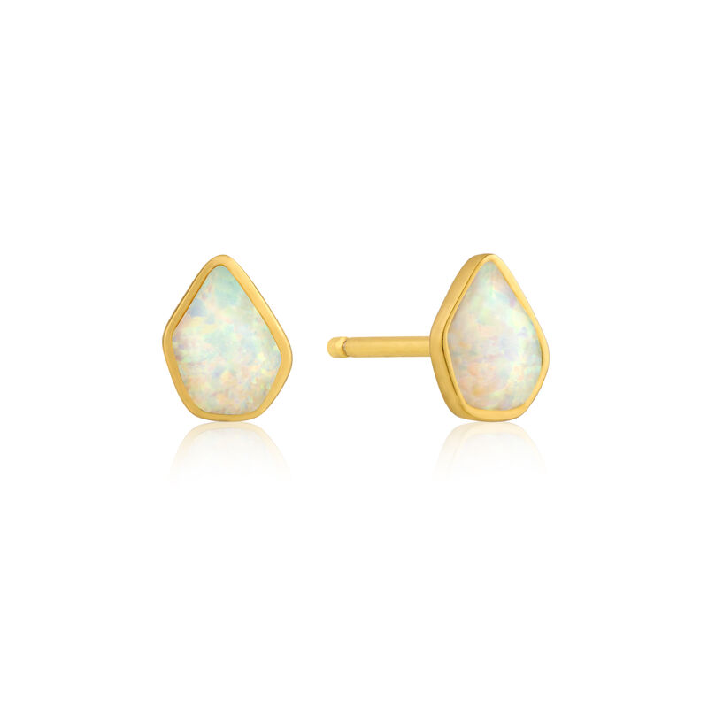 Opal Pear Stud Earrings in Sterling Silver/Gold Plated image number null