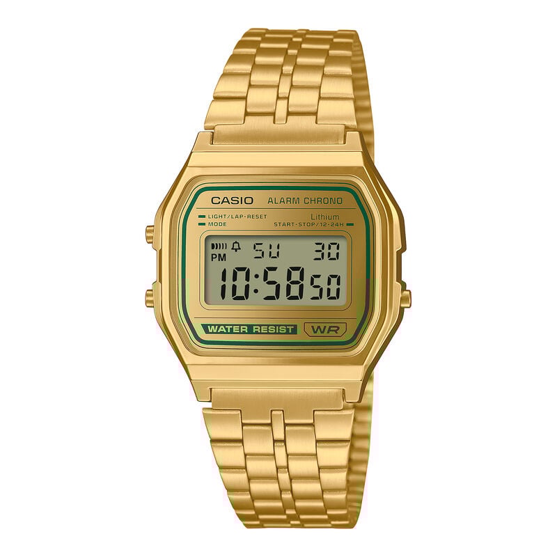 Casio Vintage Digital Green Dial A158 image number null
