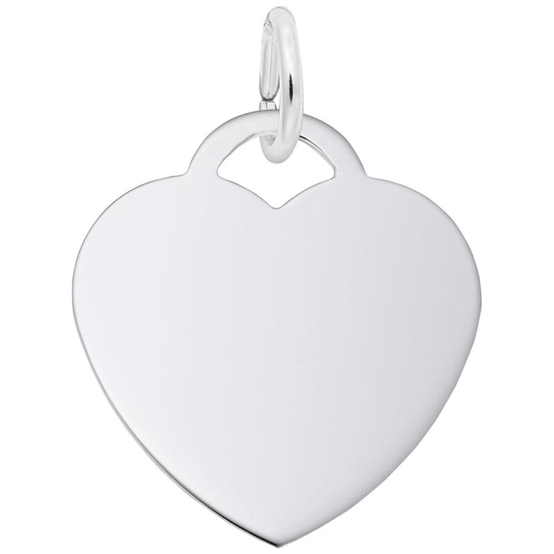 Medium Heart Charm in Sterling Silver image number null