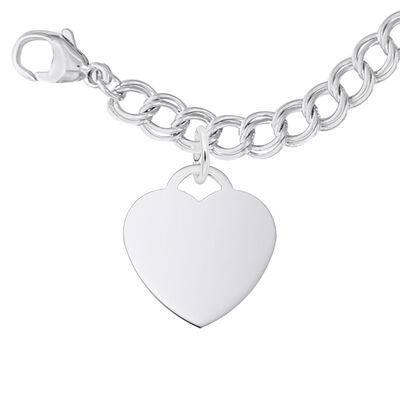 Heart Charm Bracelet Set in Sterling Silver