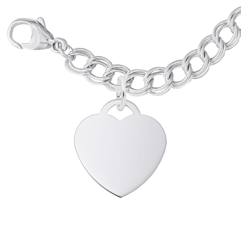 Heart Charm Bracelet Set in Sterling Silver image number null