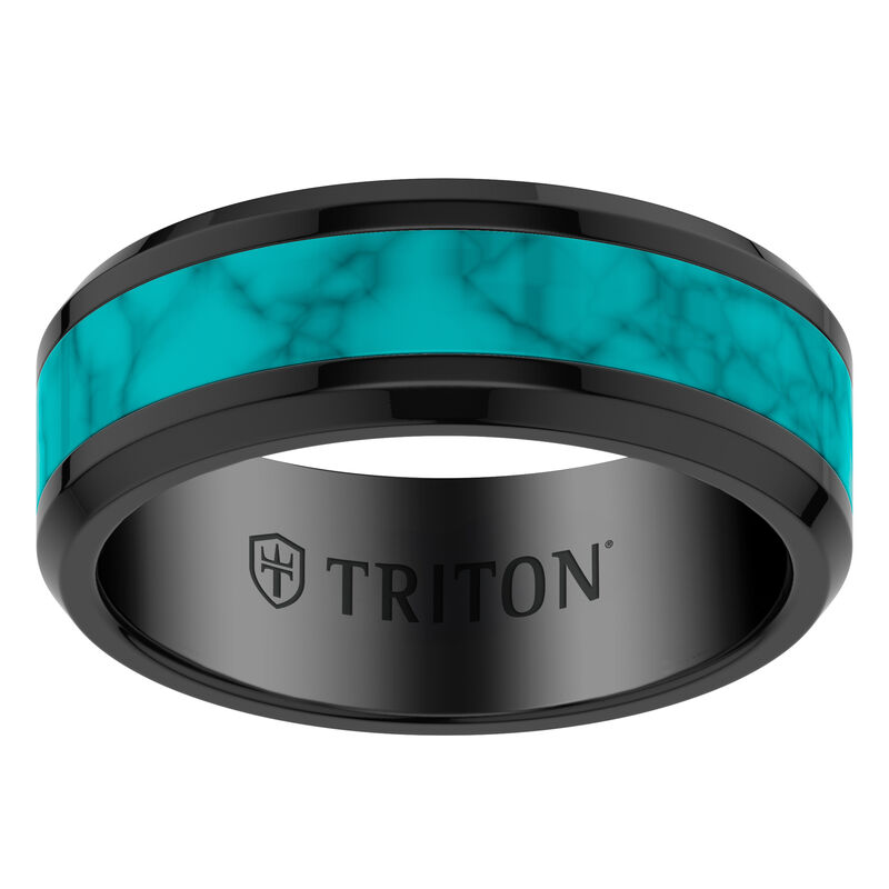 Turquoise Inlay Tungsten Band (8mm) image number null