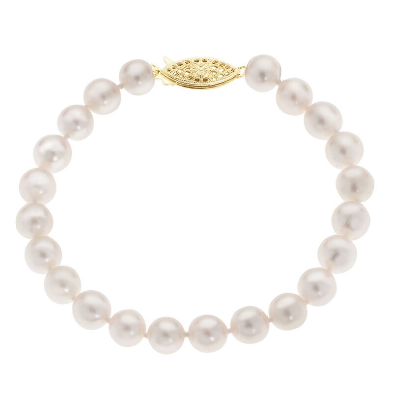 Imperial Pearl Freshwater Pearl Bracelet 14k Yellow Gold Clasp image number null