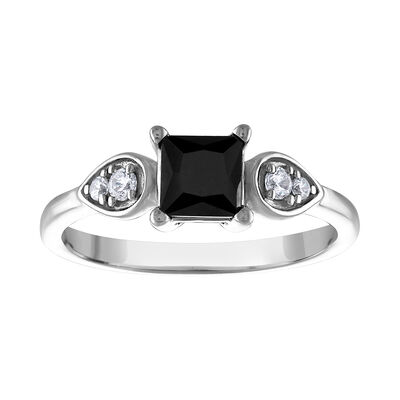 1ctw. Black White Diamond Fashion Ring in 10k White Gold