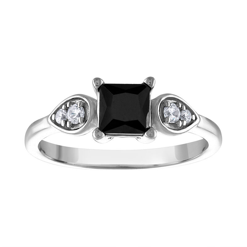 1ctw. Black White Diamond Fashion Ring in 10k White Gold image number null