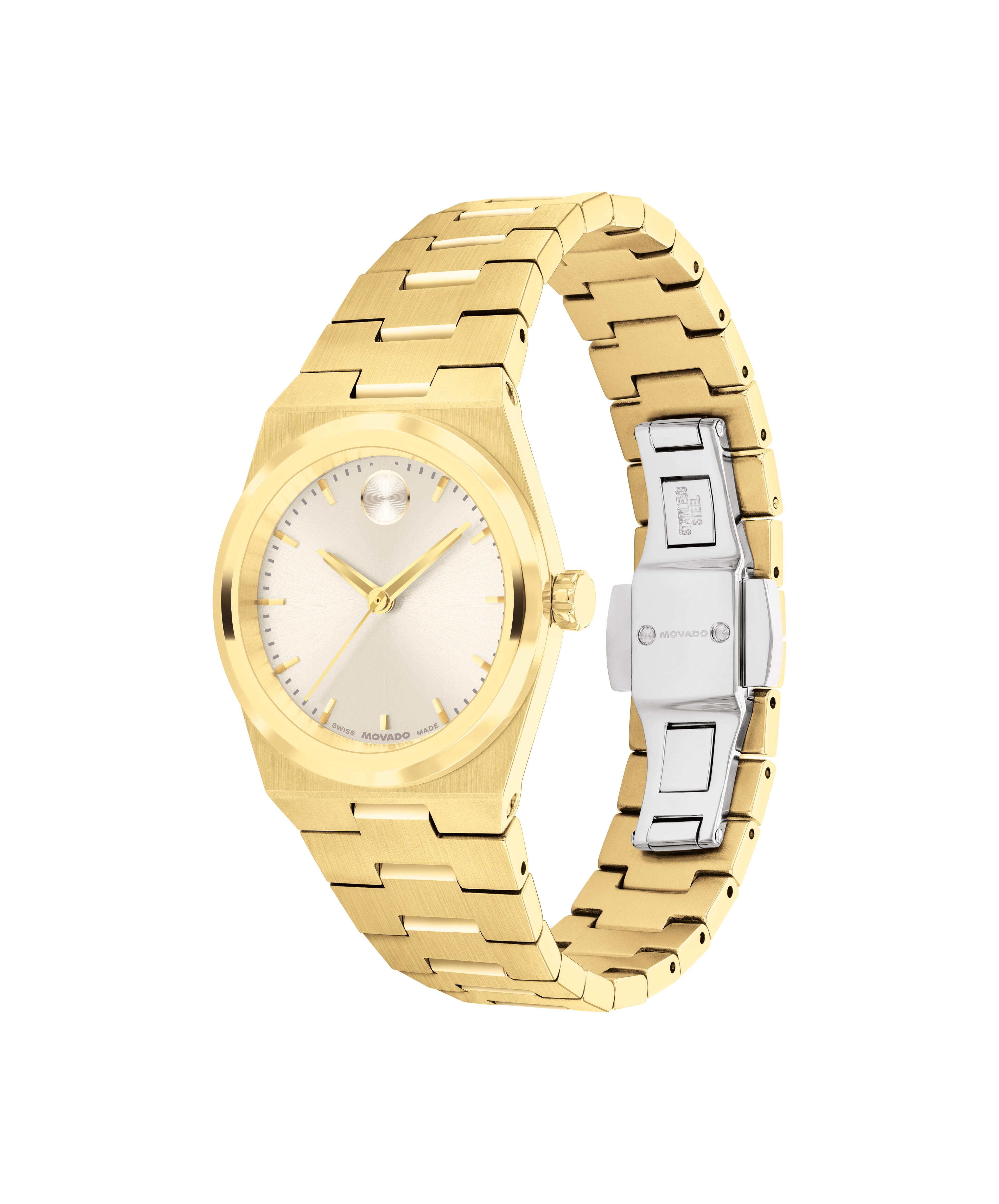 Movado Ladies' BOLD Quest Mini Champagne Dial Gold-Tone Stainless