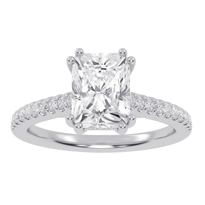 Radiant-Cut Lab Grown 1 3/4ctw. Diamond Double Prong Classsic Engagement Ring in 14k White Gold image number null