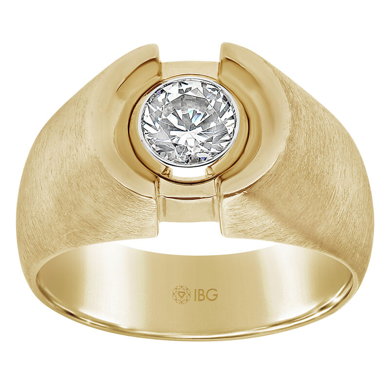 Men's Round 1ctw. Diamond Engagement Ring in 14k Yellow Gold image number null