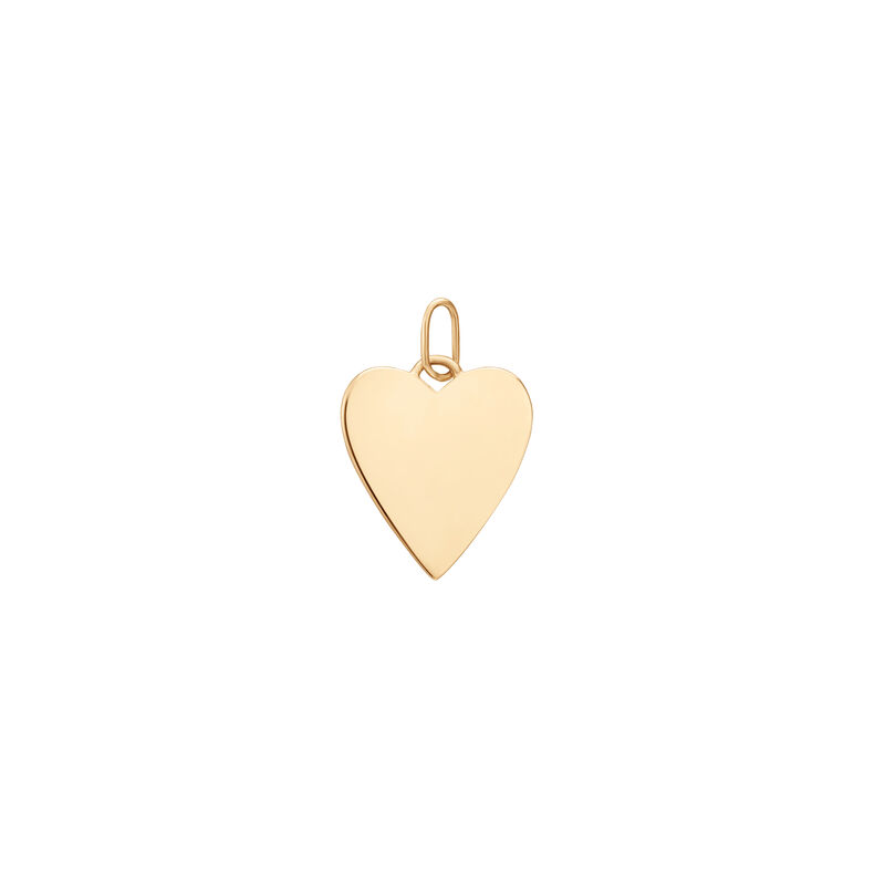 Engravable Heart Charm in 14k Yellow Gold image number null