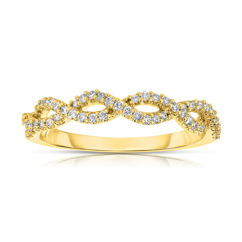 Diamond Twist Stackable Ring in 10k Yellow Gold image number null