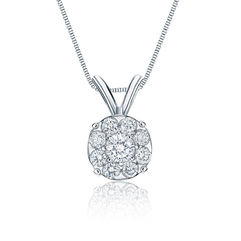 Diamond 1&#189;ct. t.w. Halo Pendant in 14k White Gold image number null