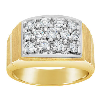 IBGoodman Men's Diamond Cluster 1ctw. Fashion Ring in 10k Yellow Gold