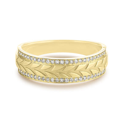 Men's 1/4ctw. Diamond & 10k Yellow Gold Wedding Ring