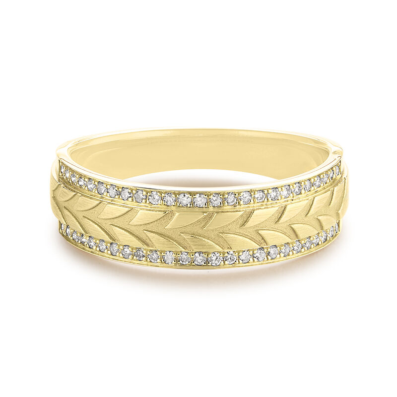 Men's 1/4ctw. Diamond & 10k Yellow Gold Wedding Ring image number null