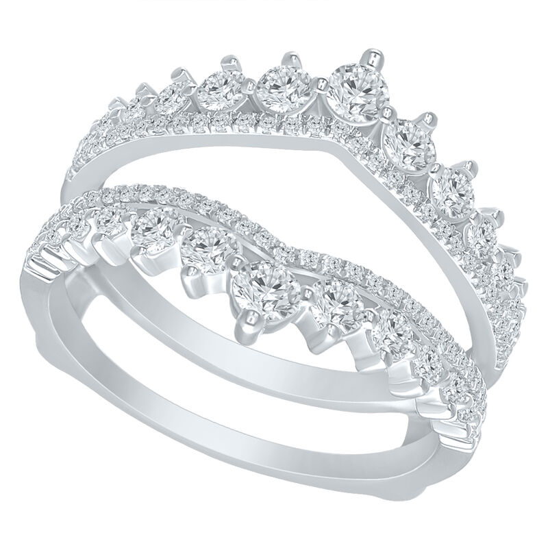 Brilliant-Cut 1ctw. Diamond Chevron Insert Ring in 14k White Gold image number null