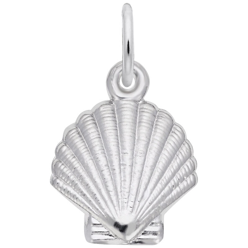 Shell Charm in 14K White Gold image number null