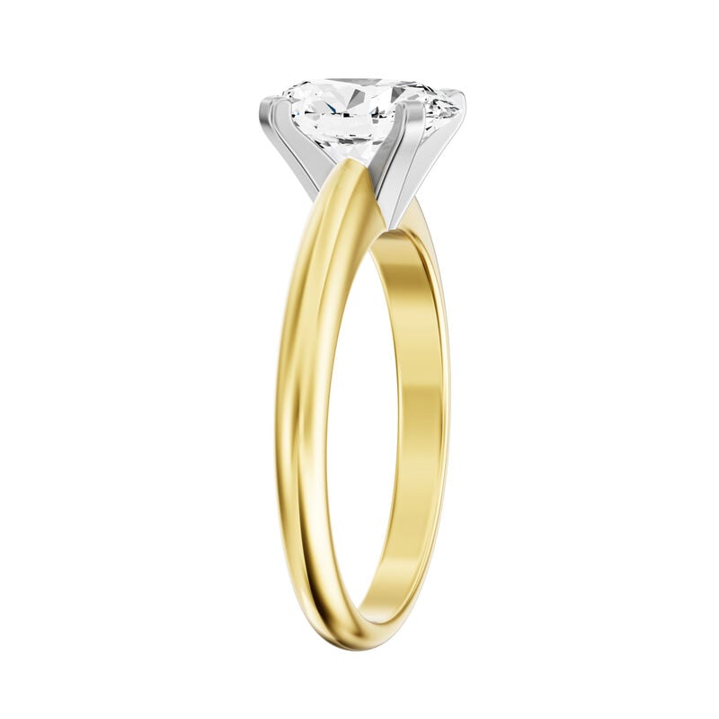Oval Lab Grown Diamond 2ct Solitaire Engagement Ring in 14k Yellow Gold image number null
