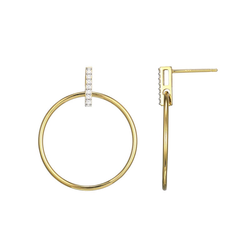 Lab Grown Diamond Post Earrings in Gold Plated Sterling Silver image number null