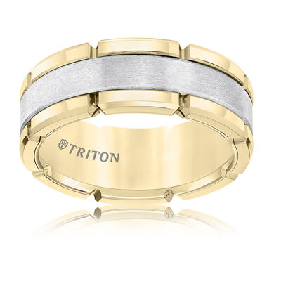 Triton Men's Two-Tone Tungsten 8mm Wedding Band