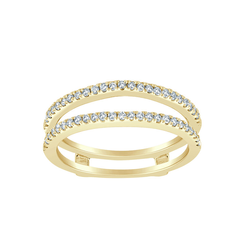 Round Natural Diamond 1/4ctw. Classic Wedding Ring Enhancer in 14k Yellow Gold image number null