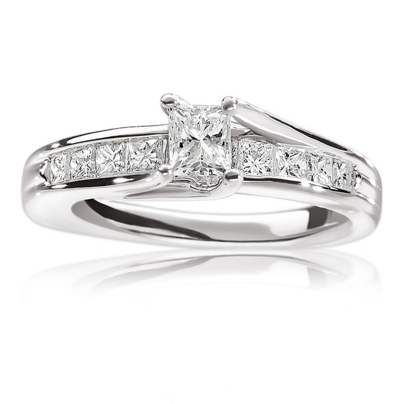 Alexandra. 14K Gold Princess-Cut Diamond Engagement Ring 1ct. T.W. image number null