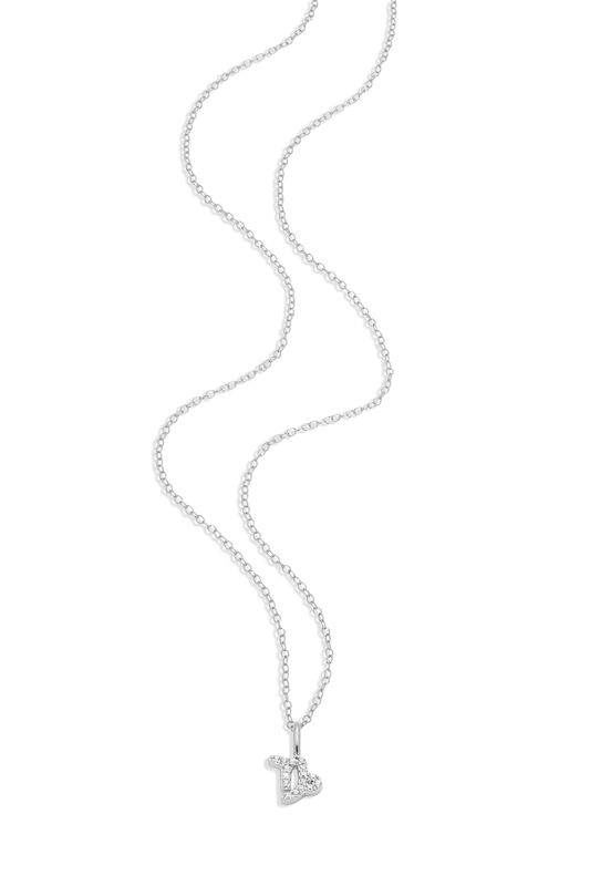 Lab Grown Diamond Capricorn Constellation Pendant Necklace in Sterling Silver image number null