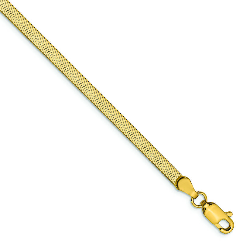 Silky 3mm Herringbone 8" Bracelet in 14k Yellow Gold image number null
