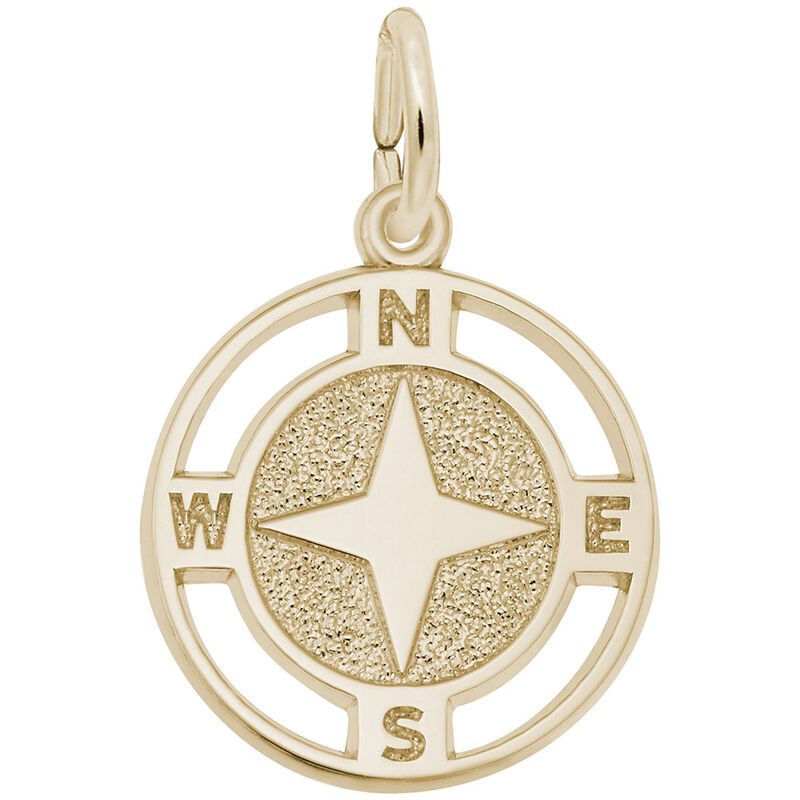 Nautical Compass Charm in 10k Yellow Gold image number null