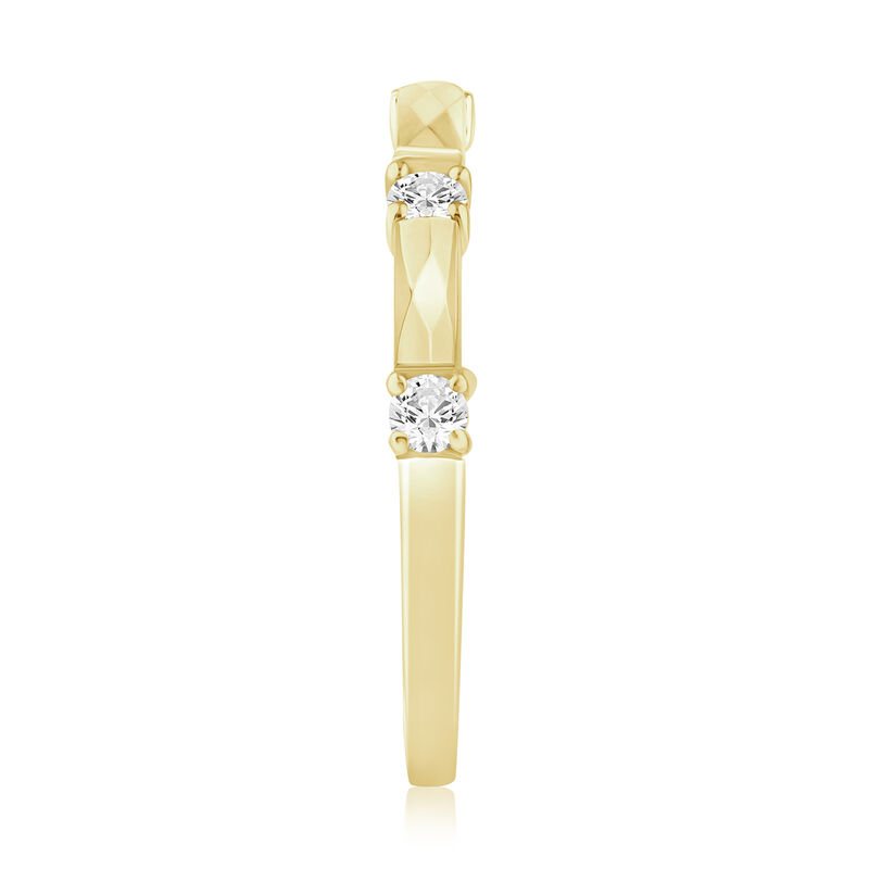 Brilliant-Cut Lab Grown .25ctw. Diamond Station Stackable Ring in 14k Yellow Gold image number null